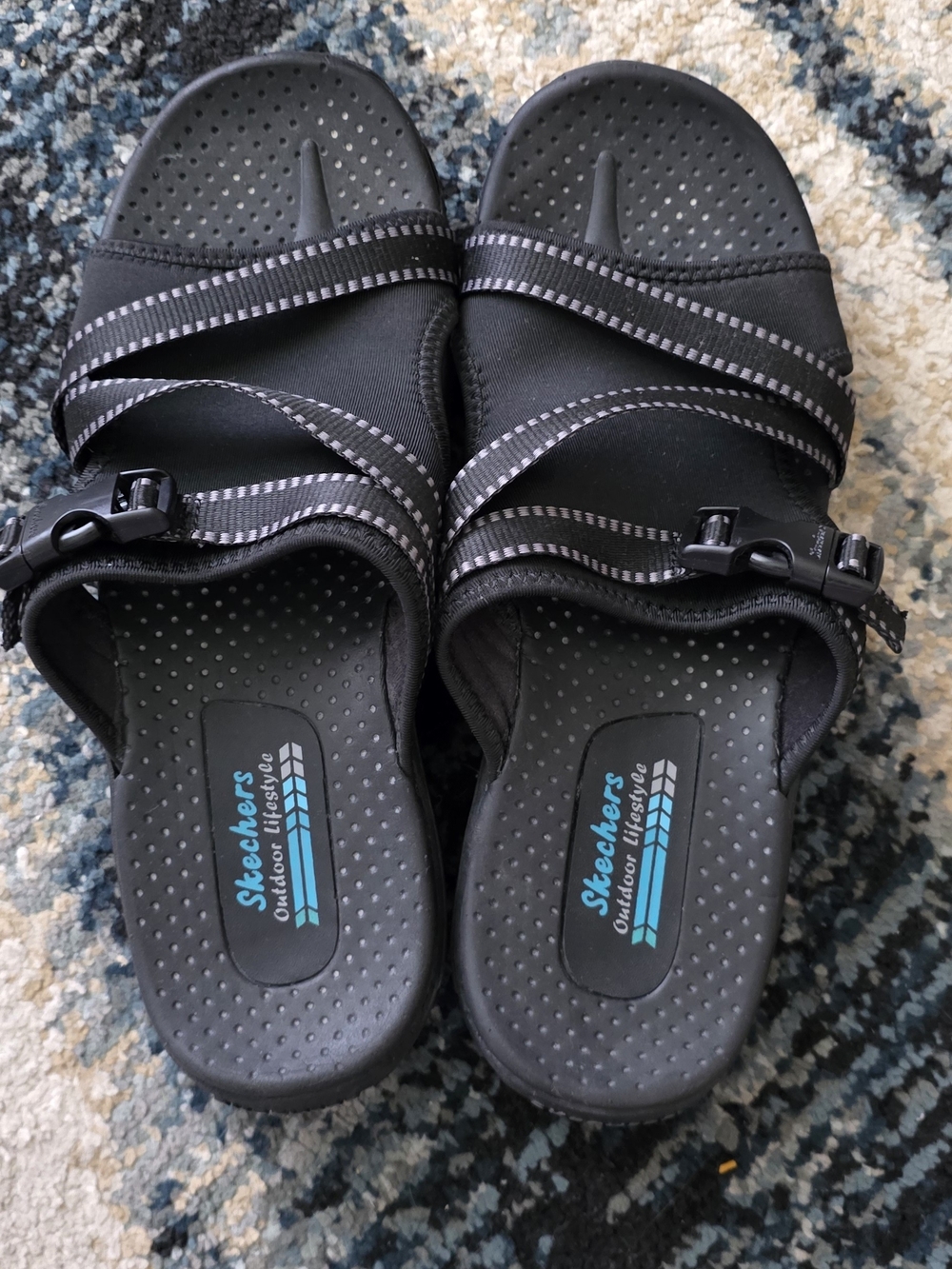 Skechers Black Women's Outdoor Adjustable Slide Sandals